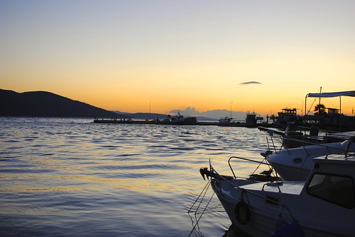 sunset sea turkey boat gulf harbour aegean akyaka gökova azmak