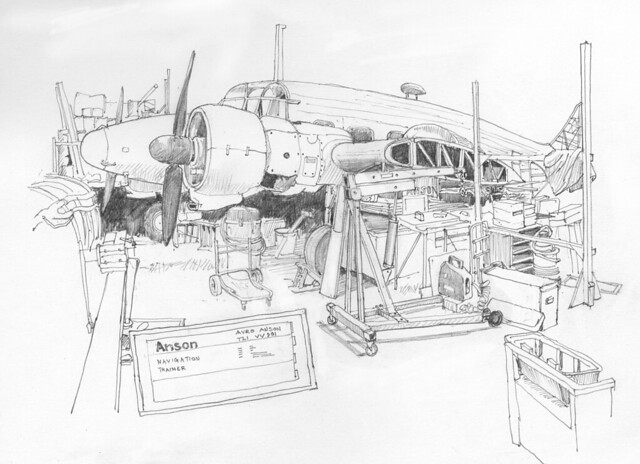 Avro Anson in the Yorkshire Air Museum workshops