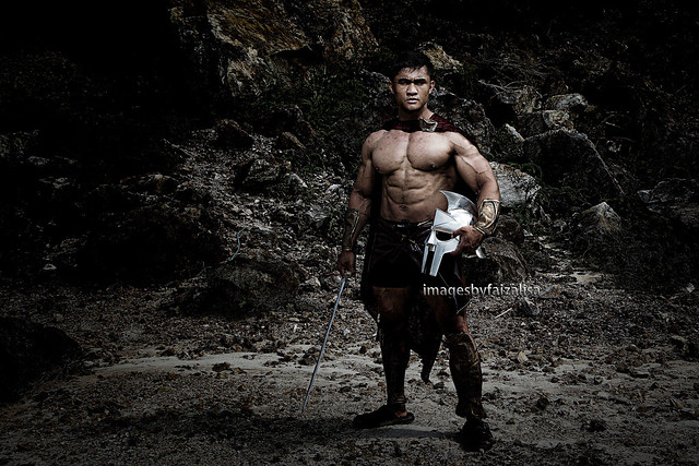 Malaysia Spartan Warrior... Cosplay photoshoot session with Malaysian Bodybuilder athletes Adam from Sabah
