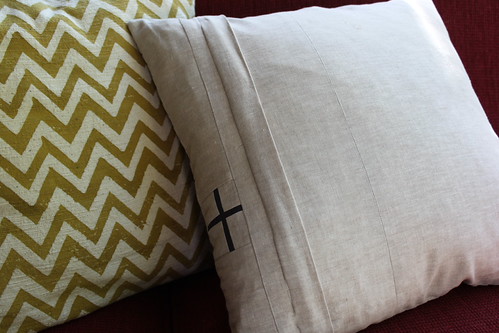Back view of Red Cross Pillow | by lollyquiltz