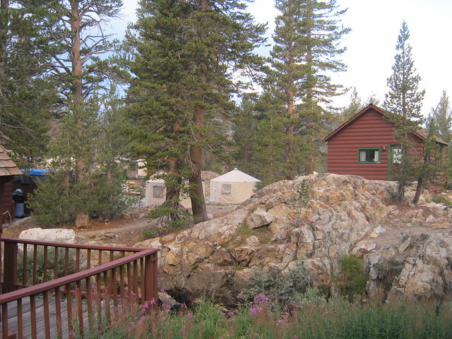Tioga Pass Resort rents yurts and cabins  8--27-13  - It's in the national forest not Yosemite National Park.