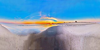 Stunning Atlantic Ocean Sunset At Fire Island 360° Beach Panorama - IMRAN™