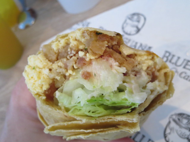 Breakfast burrito from the Blue Iguana Cantina