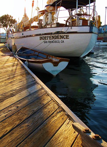 Independence, Alamitos Bay by Konabish ~ Greg Bishop, Long light just before sunset. The old dock has since been replaced, and I don't know where she is n