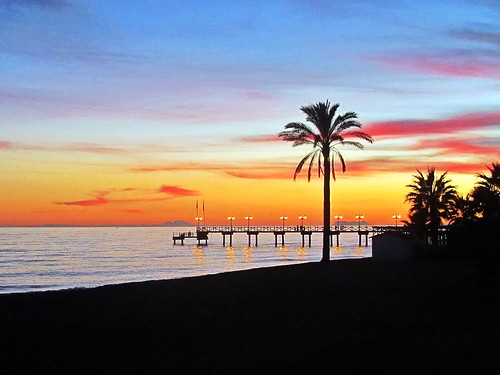 sunset españa atardecer mar day andalucia costadelsol puestadesol playas marbella pwpartlycloudy