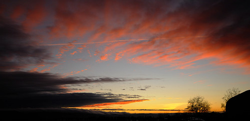 Fiery Skies by janiebarbosa, A vivid sunset paints the skies outside Prosser, Washington.  U.S.A.