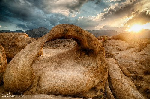 california sunset sky nature landscape rocks day arch desert cloudy scenic sierranevada easternsierra