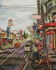 Fortich St by V. Estrada. ? I wish there's a postcard version of this piece. #LumadPaintings #Jollibee #Malaybalay #urbanlife #artwork #paintings #hometown #kaamulan2017