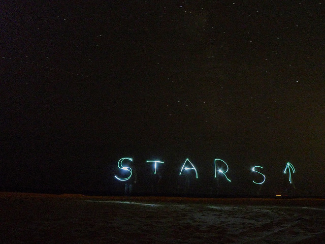 Light Writing And The Stars Above - 60 Second Exposure; Montauk Beach, New York