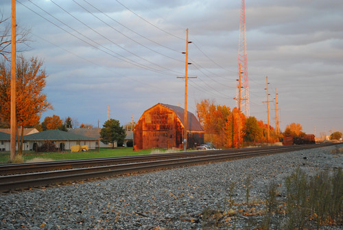 railroad sunset ohio fall barn advertising tracks arcbold