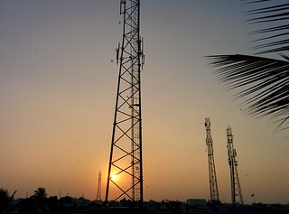 sun set on kites festival in india