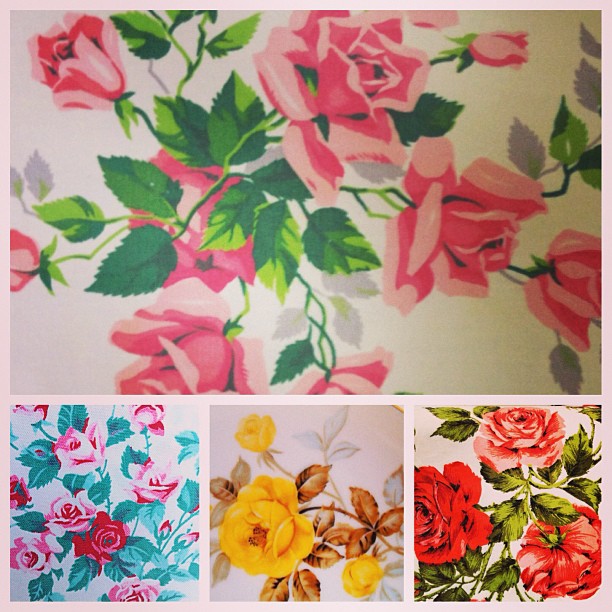 We're being petal pushers at The Vintage Laundry today! #floral #vintage #printed #linens #textiles #roses