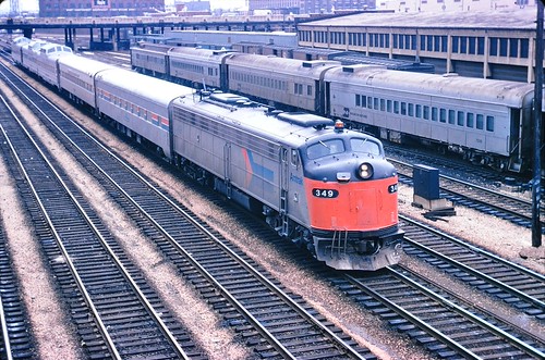 Amtrak E-unit with dome cars 1974 Chicago IL, | by Mark LLanuza