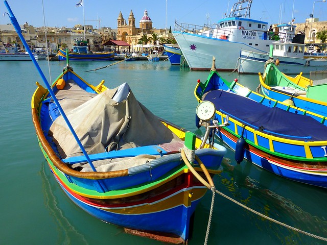 In the harbor of Marsaxlokk, Malta