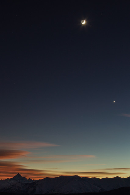 Monviso, Moon and Venus