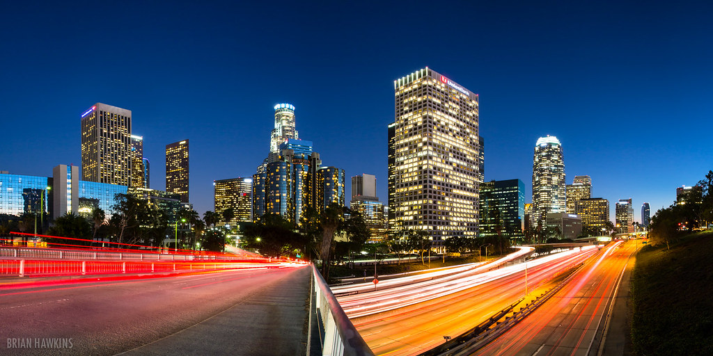 Twilight Traffic Downtown Los Angeles at twilight with the… Flickr