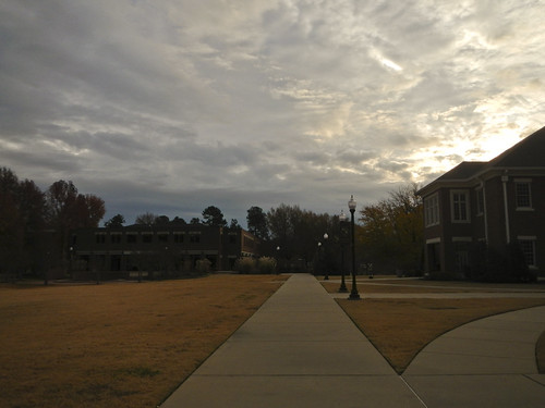 DSCN8178 by David J. Thomas, Ph.D., morning trees sun clouds sunrise arkansas batesville lyoncollege