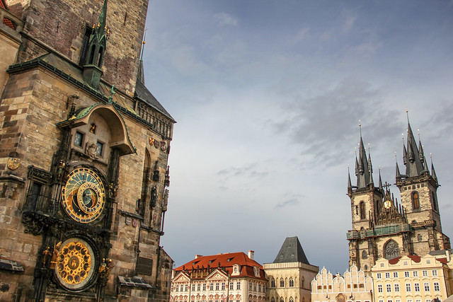 Prague -  astronomical clock on the clock tower