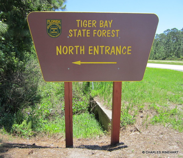 Sign At North Entrance Tiger Bay State Forest
