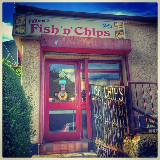 Fallone's for mega large portions of Fish & Chips #fishandchips #duntocher