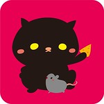Black cat & rat!! クロネコ＆ねずみ！#character #art #illustration #zoo #animal #動物園 #絵 #イラスト #猫 #ネズミ #cat #rat