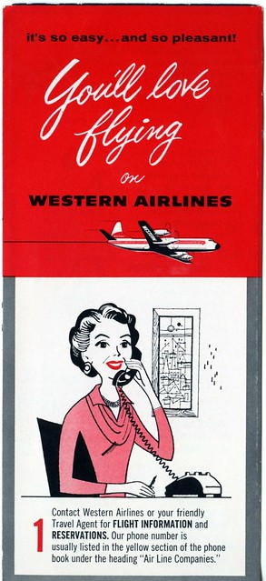 Western Airlines travel brochure cover