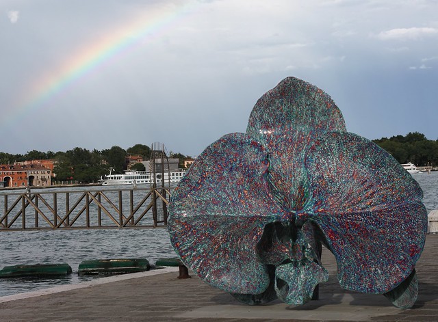 Marc Quinn sculpture with rainbow
