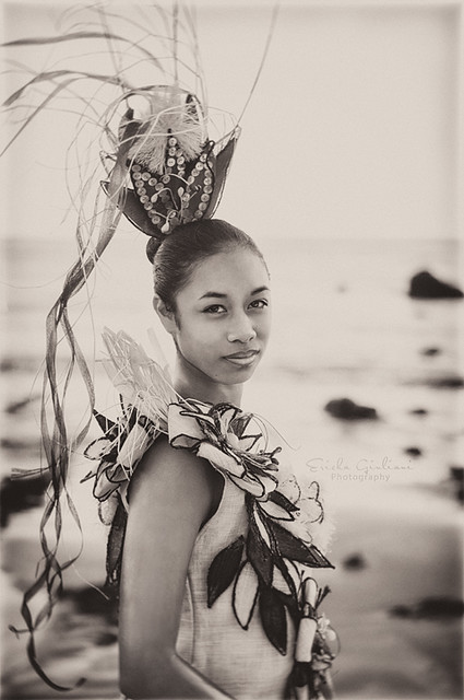 Portrait of a Tongan Girl in Tau'olunga Dress