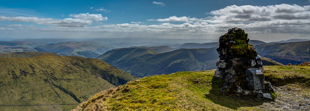 View from the memorial cairn on the summit of Drysgol, Snowdonia. Wales