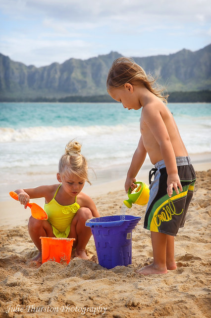 Beach Time Children Playing, Hawaii 11