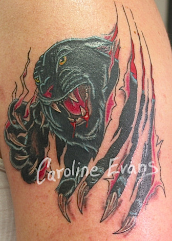 Color Panther Ripped Skin Arm Tattoo | Caroline Evans 2003 w… | Flickr