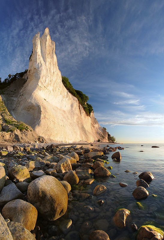 20130611-P22-3F | Møns Klint: der Kreidefelsen Græderen. Panoramafoto. Møn/Dänemark, 11.06.2013