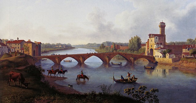 Jacob Philipp Hackert (1737-1807) - Der Ponte a Mare in Pisa (Toscana, 1799)