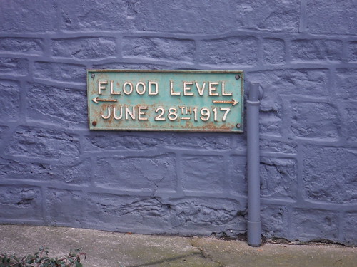 Flood Level 1917 Sign, Bruton SWC Walk 284 Bruton Circular (via Hauser &amp; Wirth Somerset) or from Castle Cary
