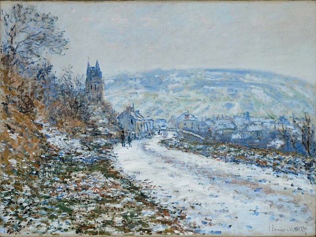 1879 Claude Monet Entering the village of Vetheuil in winter(MFA Boston)(60 x 81 cm)