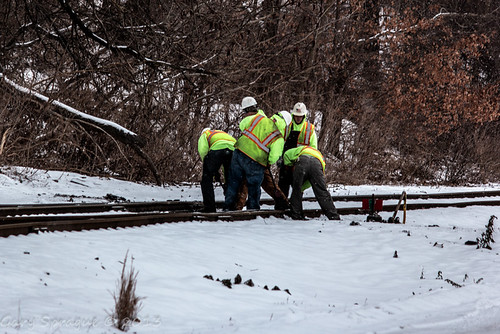 Gandy Dancers by G.Sprague1, AVR gandy dancers struggle to free up a frozen switch at Penn Glenntrain landscape dance unitedstate