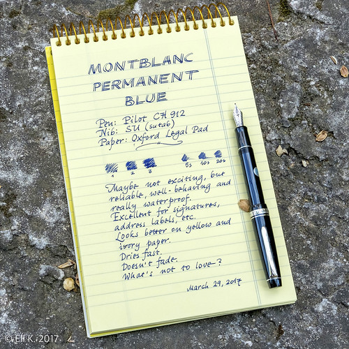 Pilot Custom Heritage 912, SU nib, Montblanc Permanent Blue, Oxford legal pad | by kitchener.lord