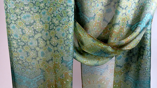 Isfahan Scarf in Pink, Green and Blue.