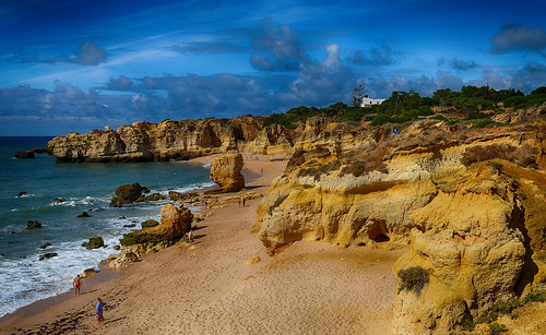 ocean sea sky cliff portugal water stone clouds coast sand sandstone colorful europe day cloudy cliffs atlantic western algarve mapping tone hdr rugged mcostal