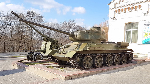 T-34 Soviet Union tank preserved in Kiev, Ukraine