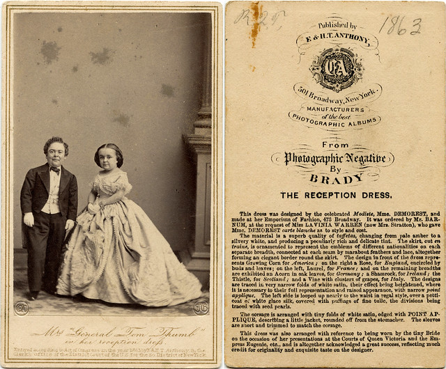 "La Sra. General Tom Thumb con su vestido de recepción" - febrero de 1863