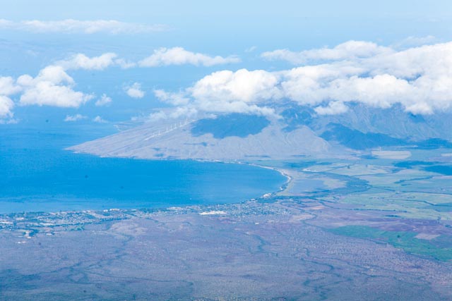 Looking down on West Maui