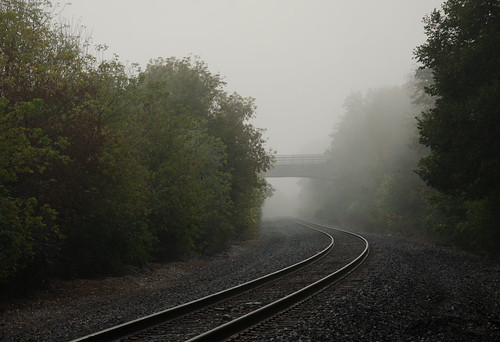 fog mist railroad annarbor day foggy traintrack amtrakwolverine galloppark 1000views onethousandviews