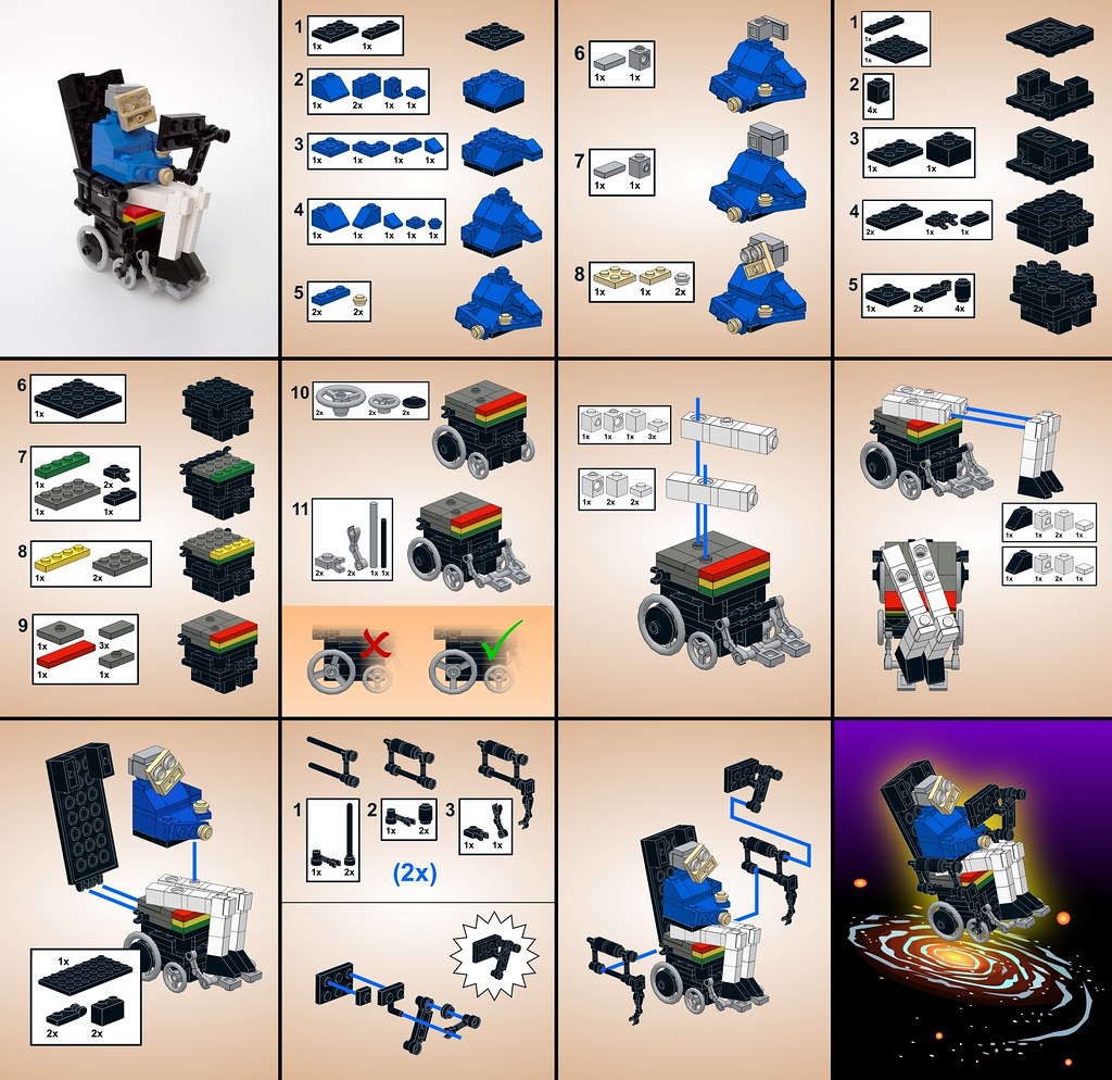 LEGO Stephen Hawking: Instructions