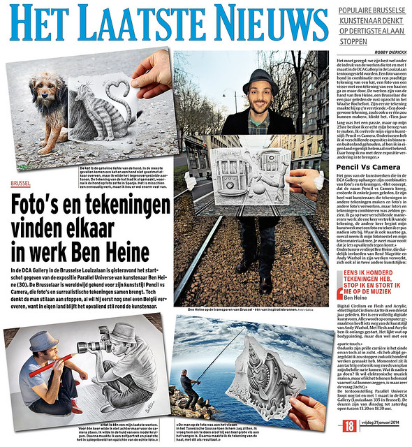 Het Laatste Nieuws (Belgium) - Printed News Article - Ben Heine Art