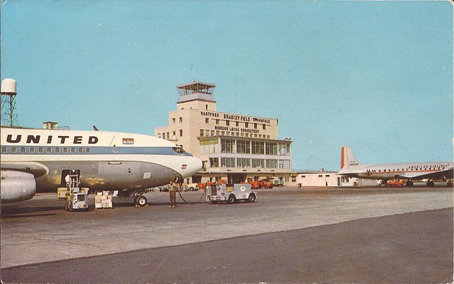 Bradley International Airport (BDL) postcard - 1960's