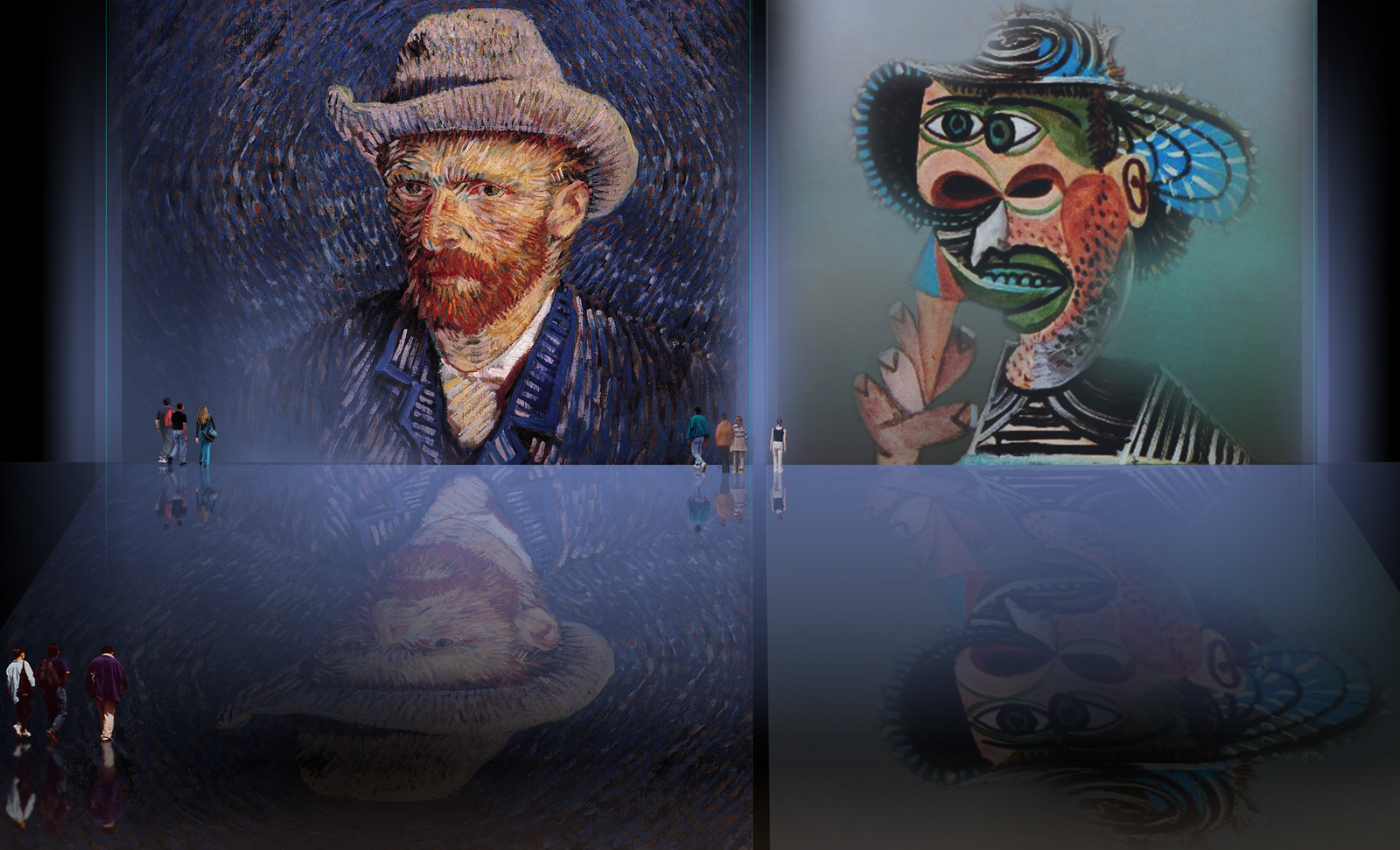 Autoretratos, introspecciones de Vincent van Gogh (1887), contrastaciones de Pablo Picasso (1938).
