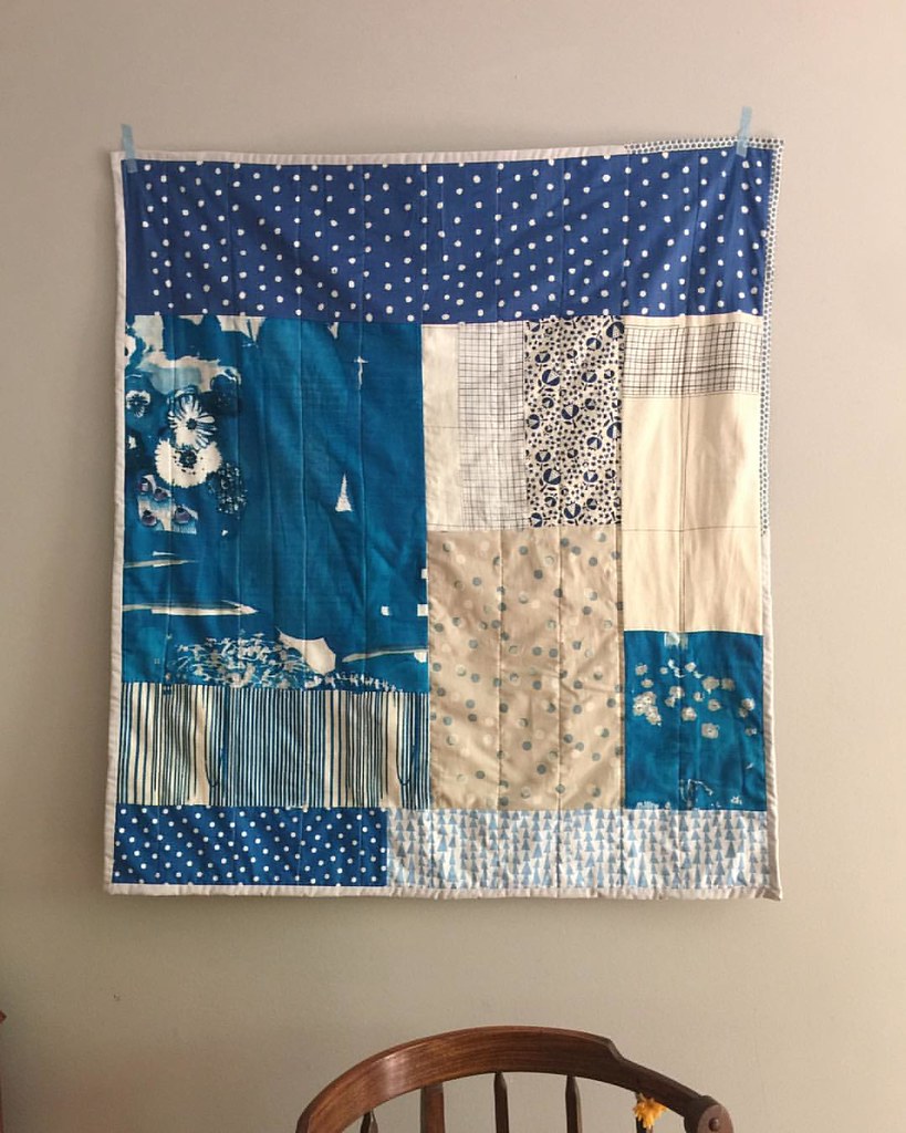 Thank you for asking to make a baby quilt with blue. And thank you for the perfect afternoon light in the kitchen. Sunday is a good day most of time. #quilt