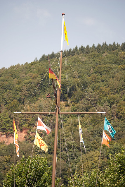 Nautical flags in the car park, Neckargemund