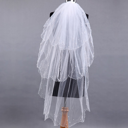 Braut Haarschleife Mit Schleier – Weiße Tüll-Schleife Mit Perlen Für Hochzeit, Bachelorette Oder Als Geschenk